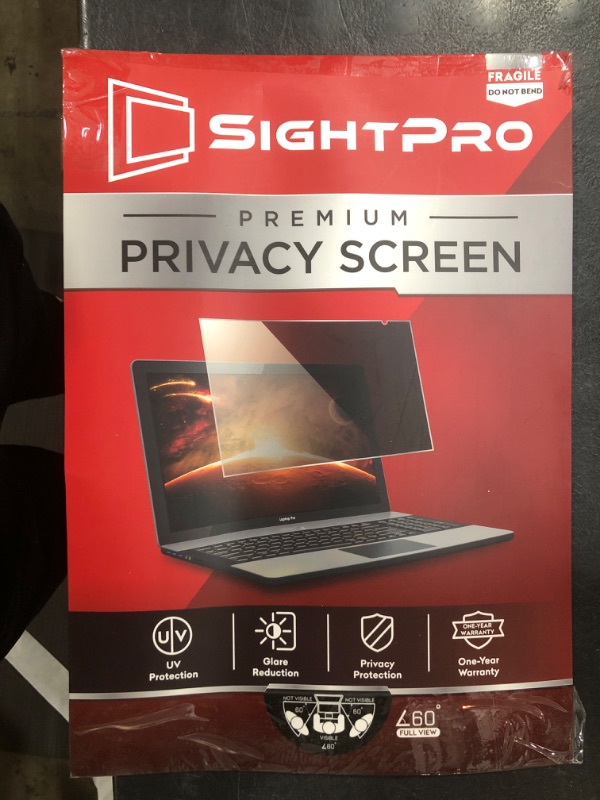 Photo 1 of SightPro 14 Inch 16:9 Laptop Privacy Screen Filter - Computer Monitor Privacy Shield and Anti-Glare Protector