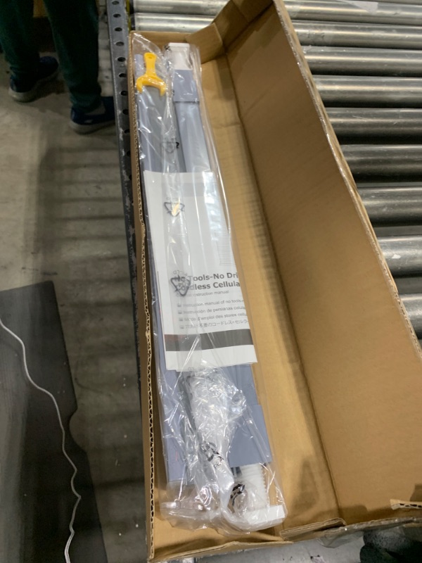 Photo 1 of LazBlinds Cordless Cellular Shades, No Tools No Drill Blackout Honeycomb Shades Pleated Blinds for Windows, 20'' W x 48'' H, Dark Grey