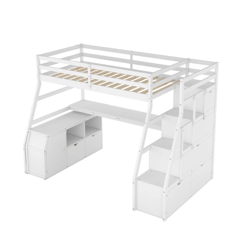 Photo 1 of (incomplete set) Loft Bed Twin Size Wood Bed Frame