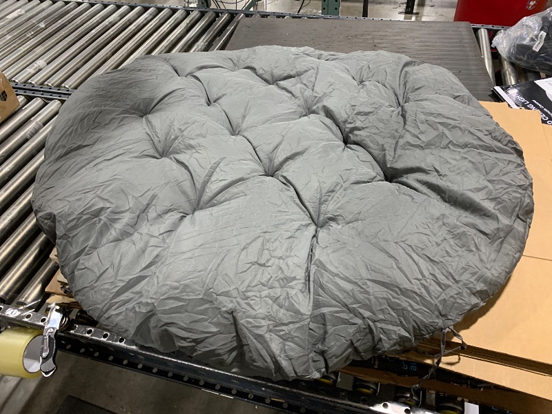 Photo 1 of  Chair Cushion - 52 inch (Cushion Only) Luxurious Round with Matching Accessory Pillow - Large Round Fluffy Plush Cushion with Securing Straps and Ultra Soft Material 