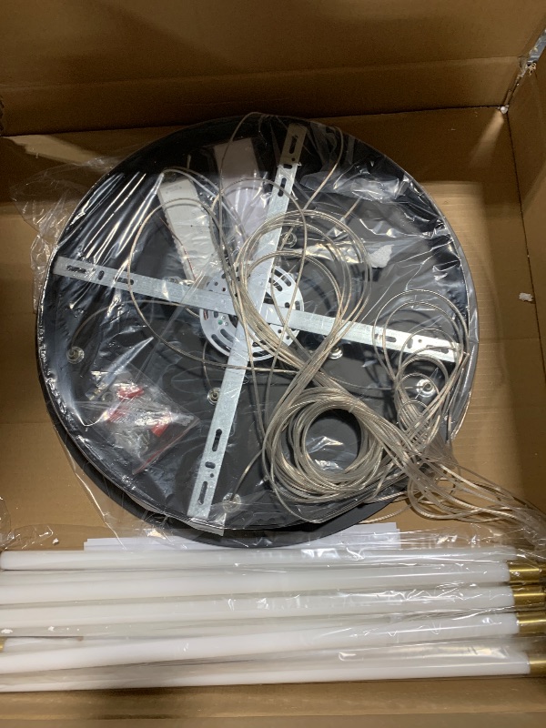 Photo 1 of Siittoo Modern Led High Ceiling Chandelier with Remote Control,9 Lights Long Foyer Chandeliers for High Ceilings, Dimmable Pendant Light Fixture for Entryway Staircase Foyer Hallway Living Room