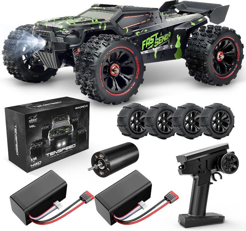 Photo 1 of 1/14 Brushless RC Cars for Adults Fast 50+ mph, RC Trucks 4x4 Offroad Waterproof, Electric Powered High Speed Remote Control Car, Scary Fast Extreme RC Truggy with 3S Battery for Snow Sand
