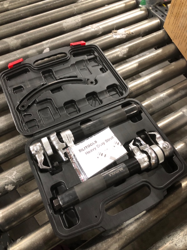 Photo 1 of BILITOOLS 2-Piece Coil Spring Compressor Tool Heavy Duty Macpherson Strut Spring Compressor Set with Safety Jaws and Holder, Max Load.2645LB
