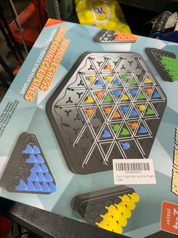 Photo 1 of Chain Triangle Chess Game, Triggle Game, 2024 New Triangle Chess Game, Triggle Rubber Band Game, Board Games for Family Night, Family Games for Kids and Adults (2 to 4 Players)