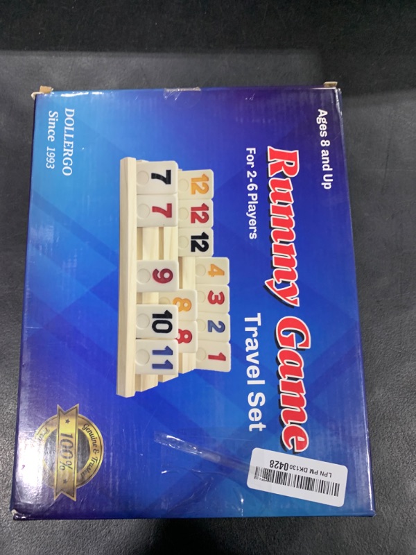 Photo 1 of Rummy Cube Game with Case 6 Players, Large Number Rummy Cube for 6 Player with 6 Wooden Racks/Trays, 160 Tiles Travel Size Rummy Cube Game Set with Portable Case, Rubicube Game with 6 Tiles Holders