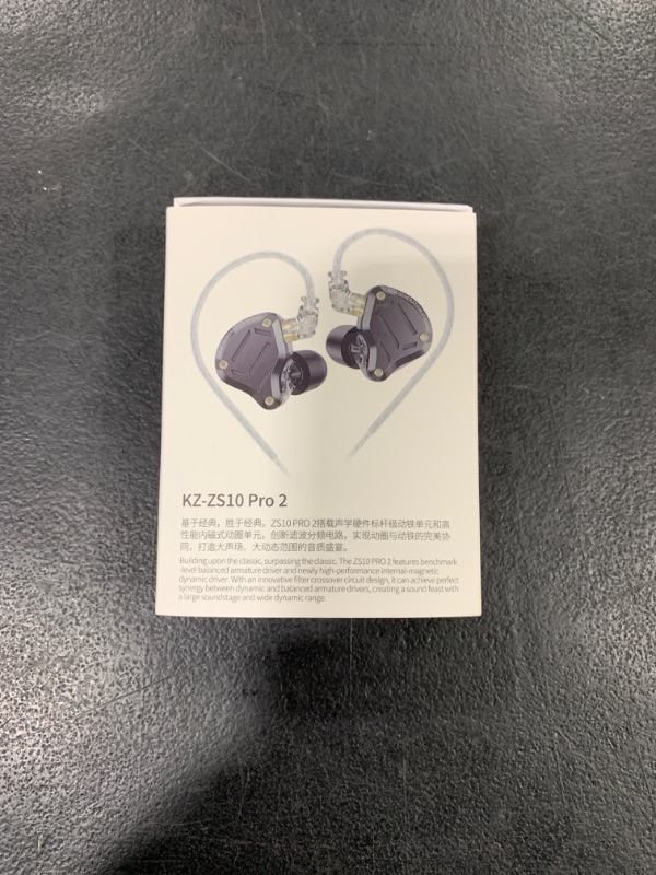 Photo 2 of Linsoul KZ ZS10 PRO 2 In Ear Monitor IEM, 1DD+4BA Hybrid Wired Earbuds, with 4-Level Tuning Switch, 3-Way Crossover Gaming Earbuds, Silver-plated IEM Cable for Musician Audiophile (Black, Without Mic)