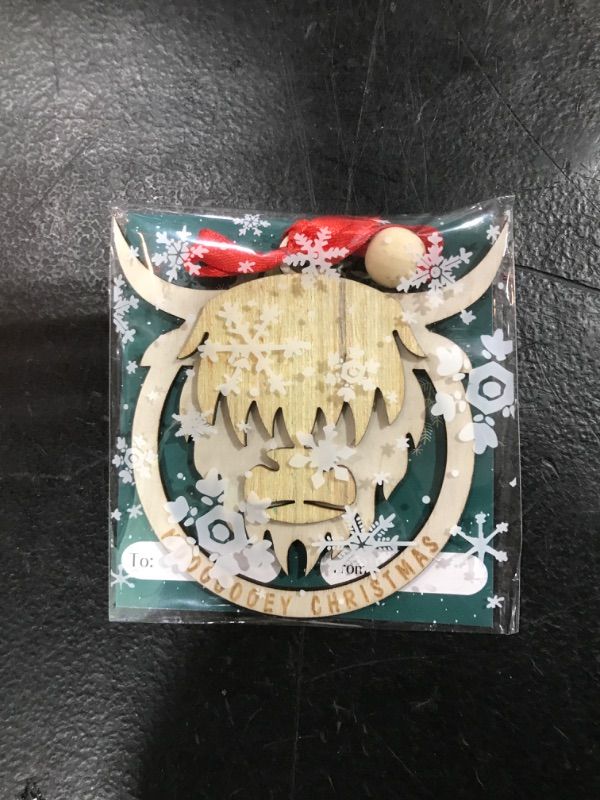 Photo 1 of OENIZI Highland Cow Christmas Ornament Wooden,Highland Cow for Christams Tree Ornament, Farm Ornament, Highland Cow Decor, Cow Ornament