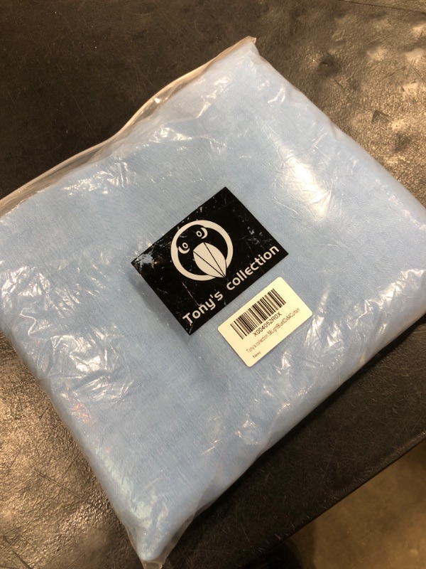 Photo 1 of Tony's collection Light Blue Sheer Curtains 84 Inches Long for Living Room, Light Filtering Drapes for Girls Bedroom, Patio, Yard(52x84 Inch, Light Blue, 2 Panels) 