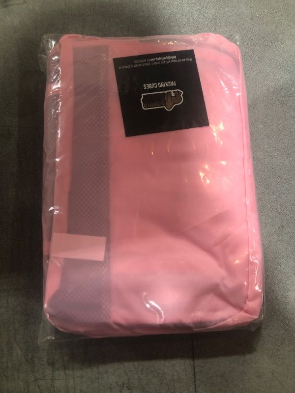 Photo 1 of Gorilla Grip 8 Set Packing Cubes, Travel Essentials for Suitcases, Breathable Mesh Organizer Bags for Clothes Toiletries Shoes and Laundry, Luggage and Backpack Carry On Airplane Accessories Pink