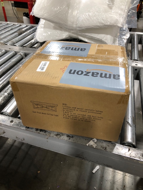 Photo 1 of 2-Light Industrial Square Flush Mount Ceiling Light