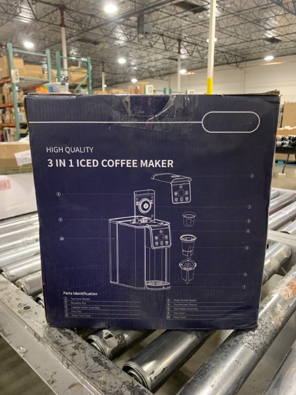 Photo 1 of KIDISLE Hot & Iced Coffee Maker with Bold Setting, Single Serve Coffee Maker for K Cup and Grounds, 6-14 Oz Brew Sizes, 50 Oz Removable Water Tank, One Cup Coffee Machine with Reusable Filter, White