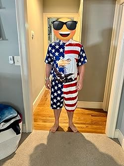Photo 1 of Arvilhill Men USA Patriotism One Piece Suit Memorial Day Onesie Novelty July 4th Zip Up Overall With Pockets XL