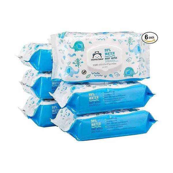 Photo 1 of Mama Bear Baby Wipes 99% Water 6 Packs of 72pcs Each
