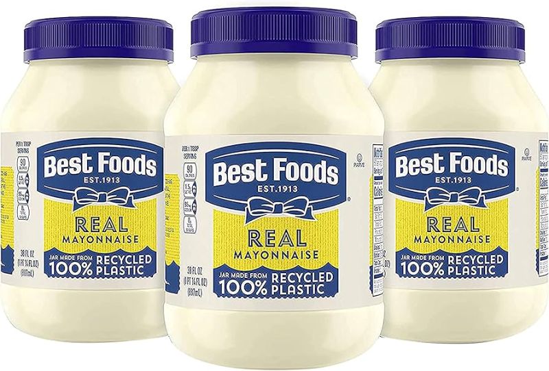 Photo 1 of (3 pack) Best Foods Made with Cage Free Eggs Real Mayonnaise, 30 fl oz Jar (best by Jan. 21, 2025)