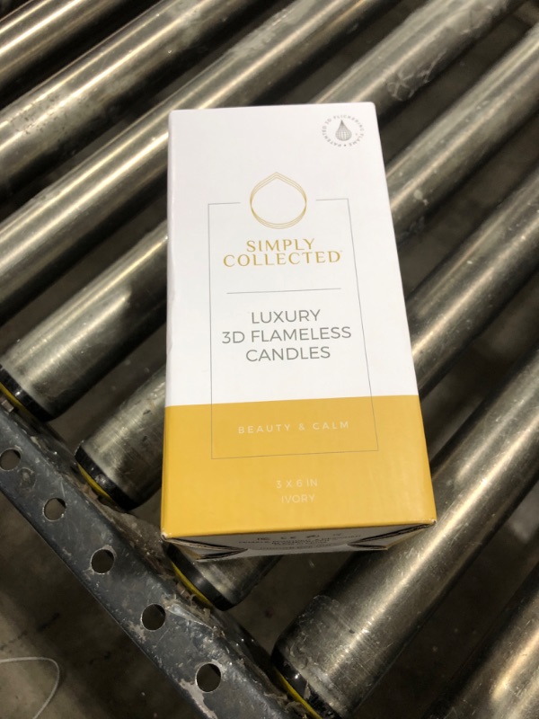 Photo 1 of Simply Collected Flickering Flameless Candles Battery Operated with Timer, 800+ Hours Realistic 3D Moving Flame, Battery Candles, Electric LED Candle, Real Wax Pillar, Unscented | Ivory - 3x6 Inches