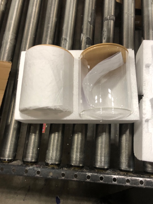 Photo 1 of Glass Jars for Laundry Room Organization, Laundry Pods Container with 27 Labels, Detergent Holder with Bamboo Lid, Cute Storage Jars (Set of 2)