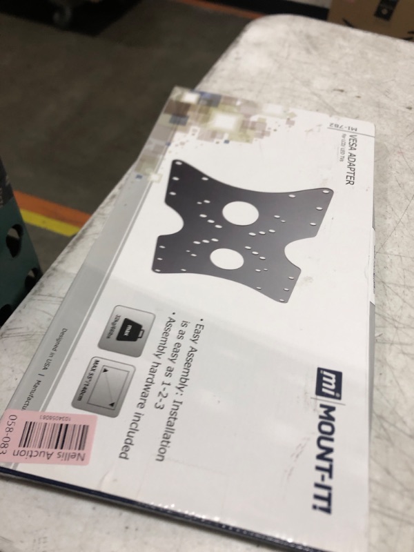 Photo 1 of Mount-It! VESA Mount Adapter Plate - Monitor and TV Mount Extender Conversion Kit Allows 75x75, 100x100, 200x200 to Fit Up to 400x200 mm Patterns, Heavy-Gauge Steel, Hardware Included