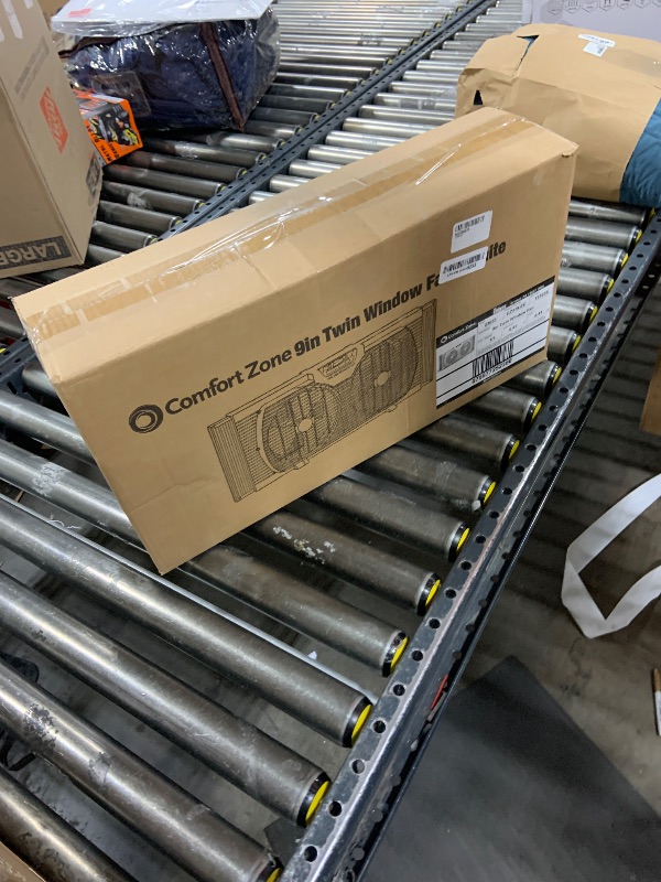 Photo 1 of Comfort Zone Twin Window Fan with Reversible Airflow Control, 9 inch, Auto-Locking Expanders, 2 Speed Fan, Dual Fan, Exhaust, Airflow 9.84 ft/sec, Ideal for Home, Kitchen, Bedroom & Office, CZ319WT