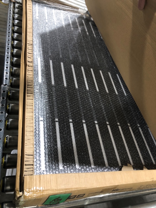 Photo 1 of 78" H x 48" W Metal Privacy Screen. Extended Height Privacy Screen Fence, Freestanding Privacy Screen for Balcony. Outdoor, Patio, Deck and Garden. 3 Screen Panels with Stands (Black Louvered)