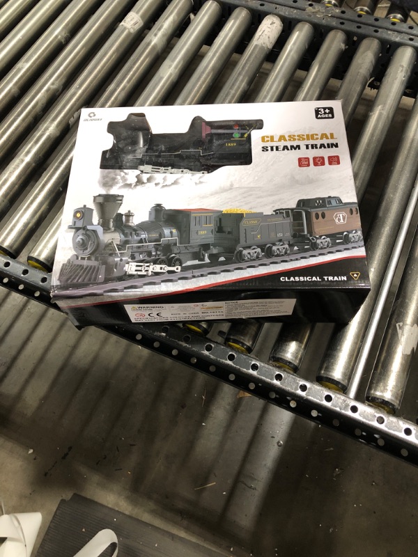 Photo 1 of Classic Model Train Set with Steam and Sound, Electric Train Set Toys for boy, for Under The Trees, Cargo Car for Boys & Girls 3 4 5 6 7 Years