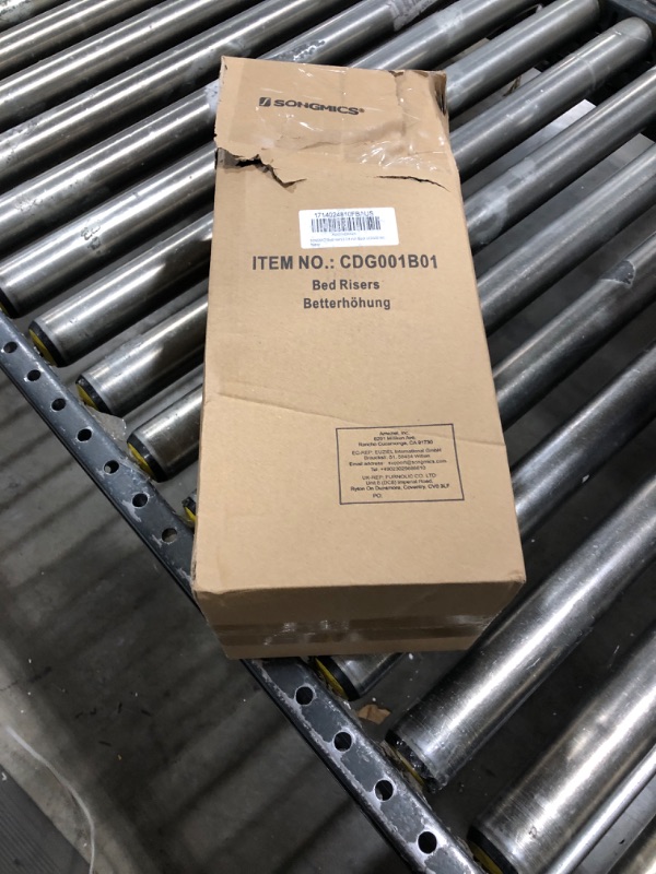 Photo 1 of SONGMICS Bed Risers, 4-Pack Furniture Risers, Heavy Duty Bed Lifts in Heights of 3, 5 or 8 Inches, Lifts up to 1300 lb, Stackable Risers for Sofa, Table Legs Extenders, Black UCDG001B01