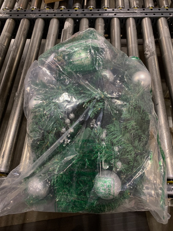 Photo 1 of 9 FT Christmas Garland with 100 LED Lights Pre Lit Artificial Greenery Garland with Pinecones 