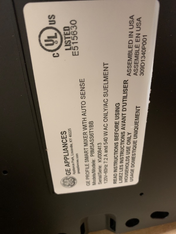 Photo 1 of GE Profile Smart Stand Mixer, Built-In Smart Scale & Auto Sense Technology, 7qt Stainless Steel Bowl, 11 Speed, Includes Dough Hook, Beater, 11-Wire Whip, WiFi and Smart Connected, Carbon Black