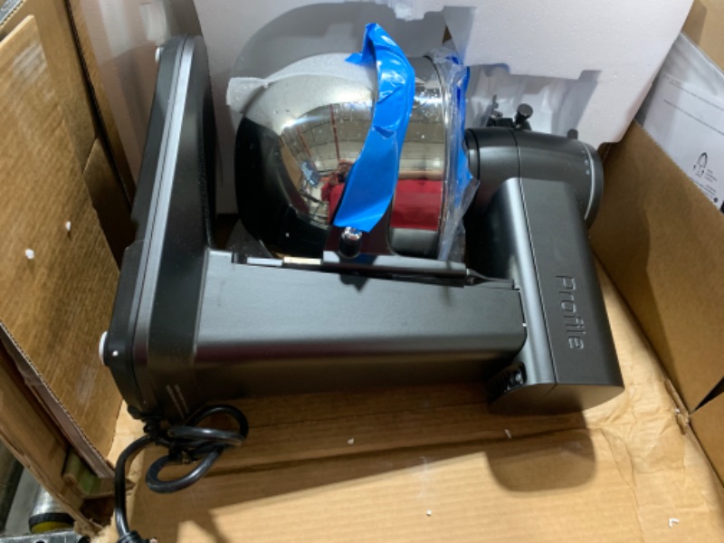 Photo 1 of GE Profile Smart Stand Mixer, Built-In Smart Scale & Auto Sense Technology, 7qt Stainless Steel Bowl, 11 Speed, Includes Dough Hook, Beater, 11-Wire Whip, WiFi and Smart Connected, Carbon Black