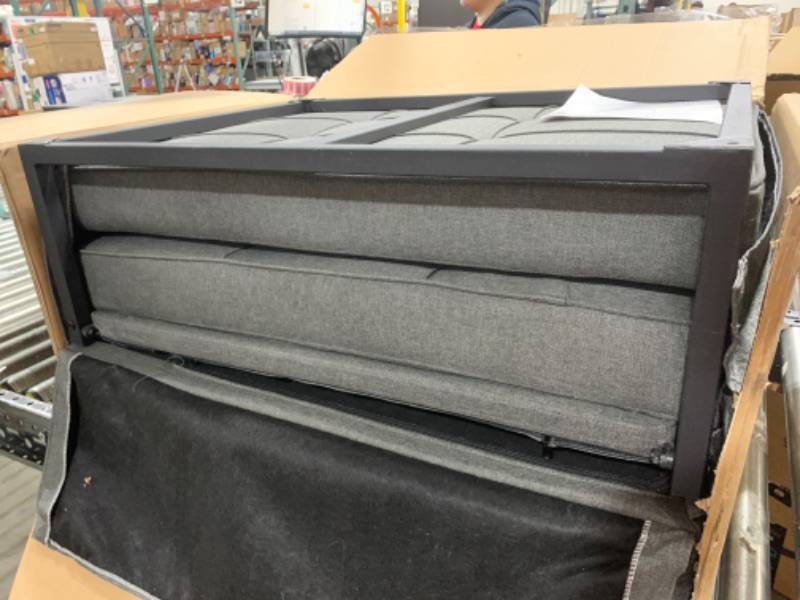 Photo 1 of BIGSYY Sofa Bed, 4 in 1 Multi-Function Folding Ottoman Breathable Linen Couch Bed with Adjustable Backrest Modern Convertible Chair for Living Room Apartment Office, Dark Grey