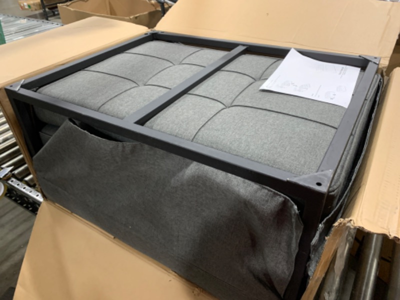 Photo 1 of BIGSYY Sofa Bed, 4 in 1 Multi-Function Folding Ottoman Breathable Linen Couch Bed with Adjustable Backrest Modern Convertible Chair for Living Room Apartment Office, Dark Grey