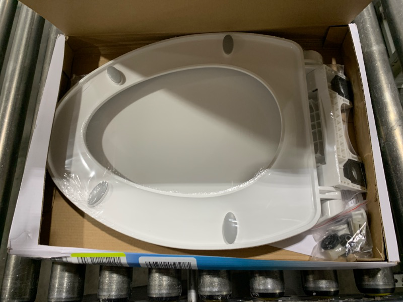 Photo 1 of Benkstein Toilet Seat Elongated Soft Close - White Elongated Toilet Seat - White Oval Toilet Seat - Heavy Duty Quick Release Lid - Elongated Cushioned Toilet Seat - D Shaped Toilet Seat - Elongated