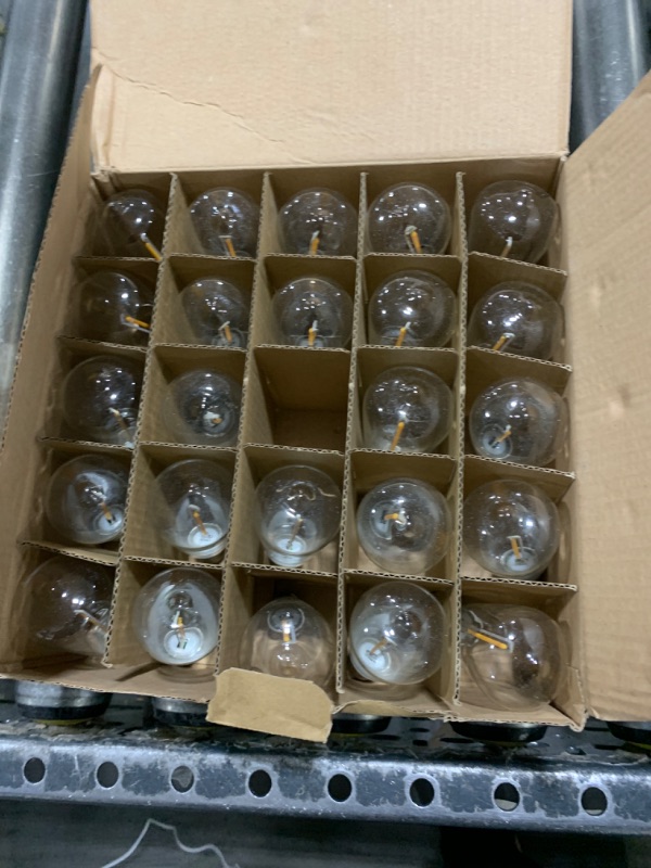 Photo 1 of MaoTopCom 24-Pack E17 Base LED String Light Bulbs 7 Watt Equivalent E17 Screw Base 2700K Warm White 0.65W ST38 LED Edison Replacement Bulbs for Indoor Outdoor String Lights, Clear Glass, AC120V