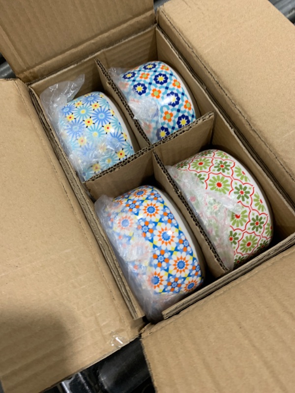 Photo 1 of Chubacoo Ceramic Bowl Set with Lids : Microwavable Serving Bowls with lids, 5 Inch Soup Bowls for Lunch, Picnic, Microwave & Dishwasher Safe, 20 Oz, 4 pcs