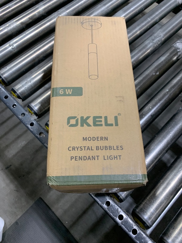 Photo 1 of OKELI Modern Pendant Light, LED Bubble Crystal Kitchen Island Lights Fixtures,Chrome Mini Single Island Lights Pendant Lighting for Kitchen Island,Bar,6W,6000K,ETL
