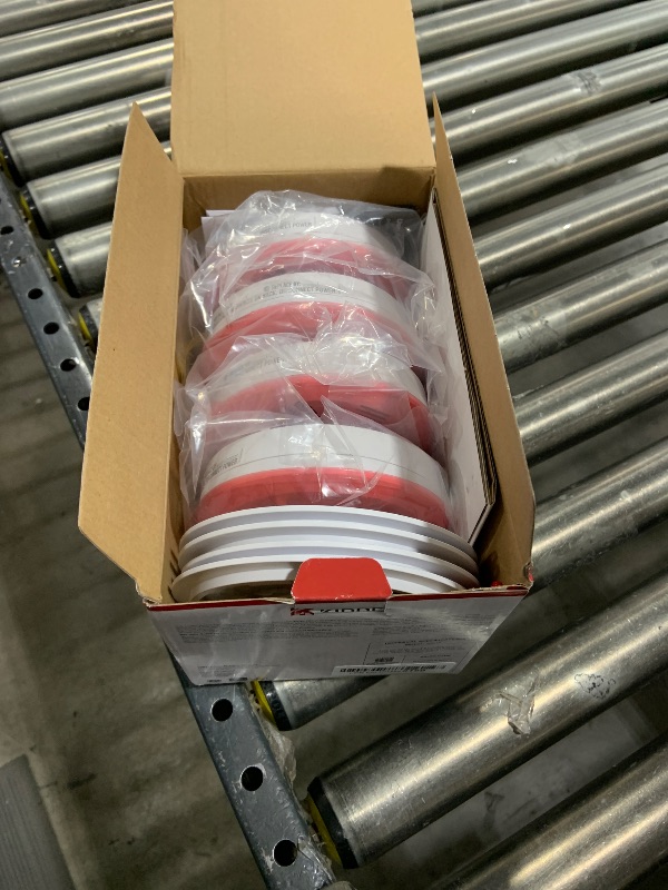 Photo 1 of Kidde Hardwired Smoke Detector, AA Battery Backup, Interconnectable, LED Warning Light Indicators, 4 Pack