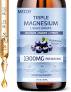 Photo 1 of 1300MG Magnesium Glycinate Liquid, with Magnesium Taurate ? Magnesium Citrate, Magnesium Oil with Vitamin B6, Omega 3 - Promote Absorption ? Sleep, Triple Magnesium, Blueberry Flavour, 2FL.OZ