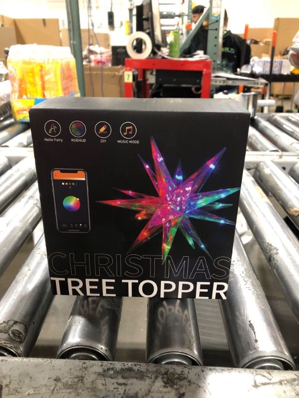 Photo 2 of Ariceleo RGB LED Christmas Tree Topper Star - APP-Controlled, USB Powered, Decorative 10.6" Christmas Star with Timer, Perfect for Small Ornaments and Indoor Xmas Parties - Multi-Color Lighting