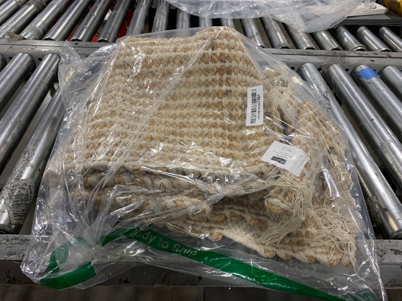 Photo 1 of Chardin home Jute Rugs Collection- 2x5 Feet Jute Boucle Rug, Long, Boho, Rustic, Natural Jute/Sand Color, Hand Braided Runner Rug for Bedroom, Living Room, Kitchen and hallways