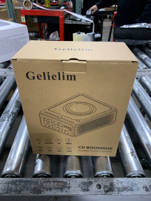 Photo 1 of Gelielim CD Player Alarm Clock Radio Combo, Bluetooth CD Boombox, Qi Certified Fast Wireless Charger,Support CD/MP3/AUX/USB/FM Radio, CD Players for Home with Remote Control, Large Display, Dimmer