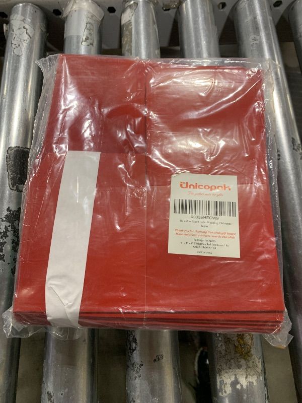 Photo 1 of UnicoPak 4x4x4 Christmas Red Gift Boxes 50 Pcs, Holiday Gift Boxes Small Gift Boxes with Lids for Gift Ornaments, Candles, Mugs, Crafting, for Birthday, Party, Christmas Boxes for gifts