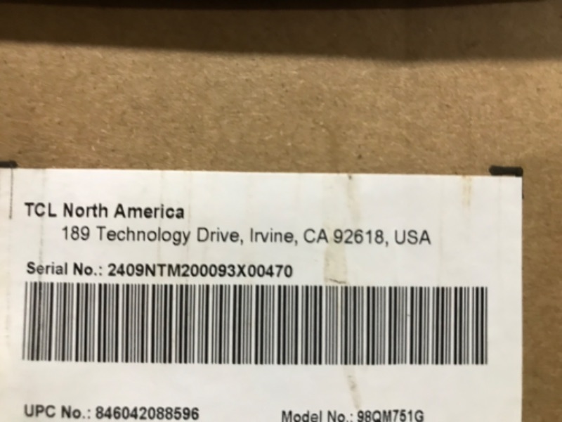 Photo 1 of TCL 98-Inch QM7 QLED 4K Smart QD-Mini LED TV with Google TV (98QM751G, 2024 Model) Dolby Vision IQ, Dolby Atmos, HDR, Game Accelerator up to 240Hz, Voice Remote, Works with Alexa, Streaming Television