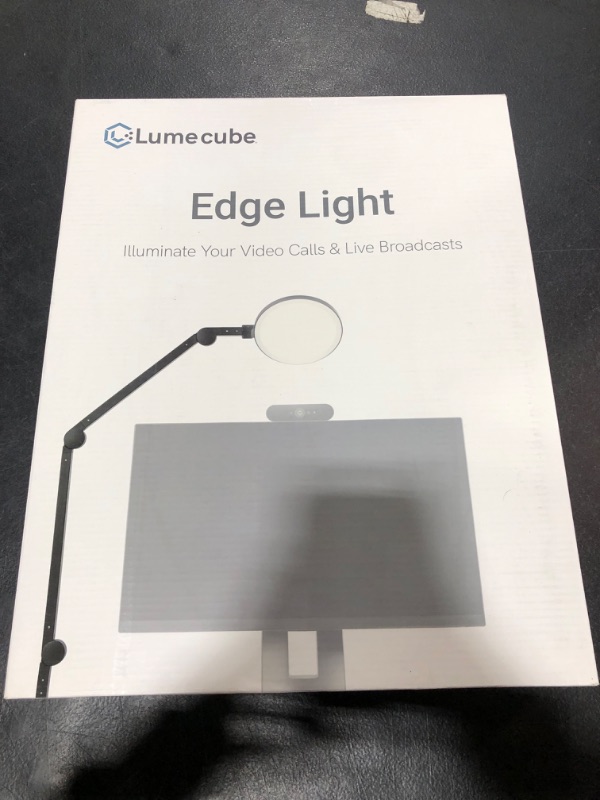 Photo 1 of LUME CUBE Edge LED Desk Lamp | Dimmable Home Office Desk Light with USB Charging Port & Strong Swing Arm | Adjustable Color Temperature and Brightness | Circle Webcam Light | Touch Control Table Lamp