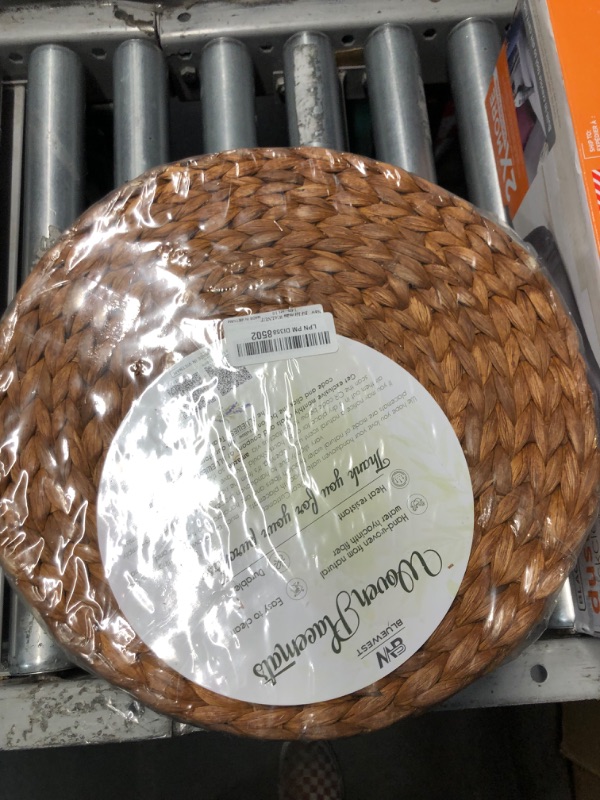 Photo 2 of (Sizes: 12"-13"-14") BLUEWEST Woven Placemats Set of 10, Brown Round Rattan Placemats, Wicker Water Hyacinth Placemats, Braided Placemats, Heat Resistant/Anti-Slip for Dining Table (14" - Set of 10)