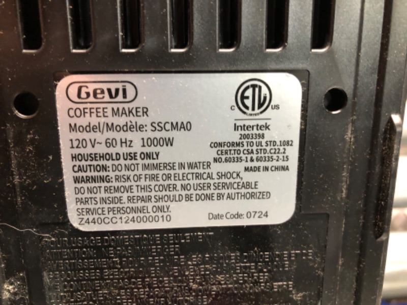 Photo 4 of ***HEAVILY USED AND DIRTY - UNABLE TO TEST - LIKELY MISSING PARTS***
Gevi EzPod Compact Single Serve Coffee Maker, Pod Coffee Maker Compatible with Single-Serve Pods and Ground Coffee, 40 oz Reservoir, Portable, Ideal for Office, Camping, 1000W Iced Coffe