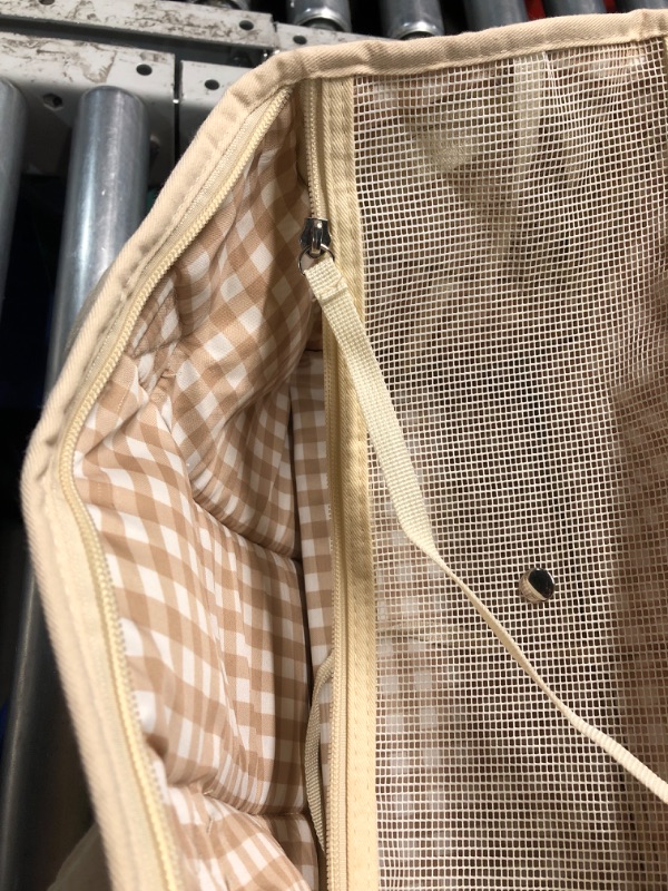 Photo 1 of ONECUTE Dog Carrier for Small Dogs Rabbit cat with Large Pockets, Cotton Bag, Dog Carrier Soft Sided, Collapsible Travel Puppy Carrier (Beige, 13.6" L x 6.5" W x 10" H)