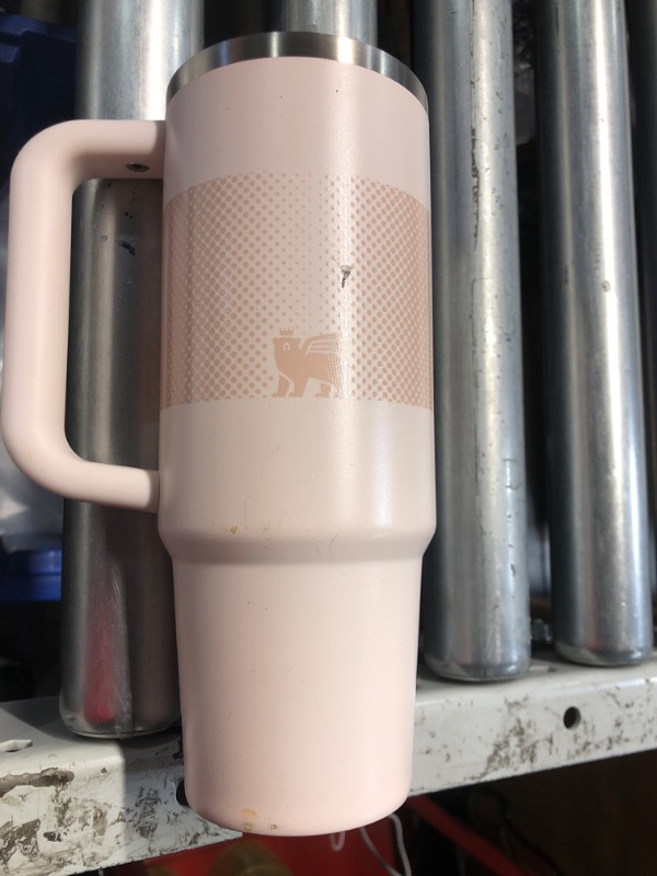 Photo 2 of **MISSING LID AND STRAW, DAMAGE SPOTS**
Stanley Quencher ProTour Flip Straw Tumbler with Leakproof Lid 30 oz | Built-In Straw & Handle | Cupholder Compatible for Travel | Insulated Stainless Steel Cup | BPA-Free | Rose Quartz Fade