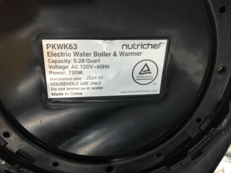 Photo 1 of ***USED - LIKELY MISSING PARTS - UNABLE TO TEST - SEE PICTURES***
Nutrichef Electric Kettle, Water Boiler & Warmer, 5 Quart Hot Pot with Multiple Dispensing Options, Rapid Heating, Child Safety Lock-On Lid, Maintain Warmth for Hours, Sleek Countertop Desi