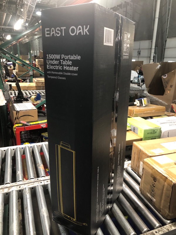 Photo 2 of ***FACTORY SEALED*** EAST OAK 1500W Patio Heater, Table Side Portable Electric Heater with Double-sided Heating & 3 Heating Levels, IP65 Waterproof Outdoor Heater with Remote, and Protection from Tip-over & Overheating