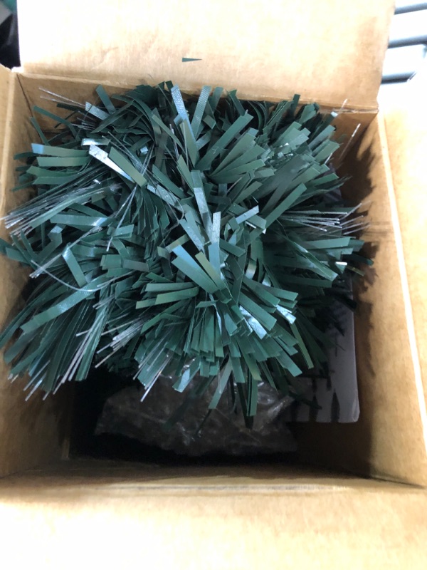 Photo 1 of 3ft Green Fiber Optic Christmas Tree,Pre-Lit Artificial Mini Christmas Tree, Tabletop Small Xmas Tree with Stars Holiday Home Decorations