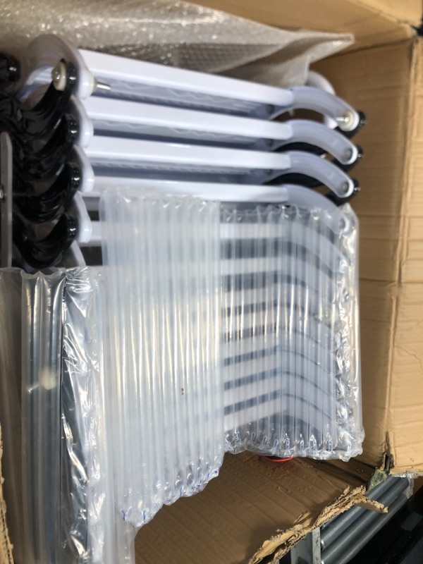 Photo 1 of Wall-mounted Folding Stairs, Attic Ladder Pull Down System, Telescoping Attic Stairs with Armrests, wall retractable Steps Ladder, Retractable Collapsible Loft Ladder Outdoor(black and white, Step 12)